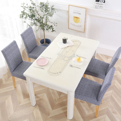 Blå Grå Stoff Stoltrekk