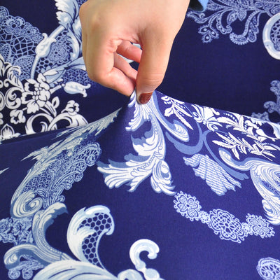 Vintage Hvit Og Blå Stoltrekk