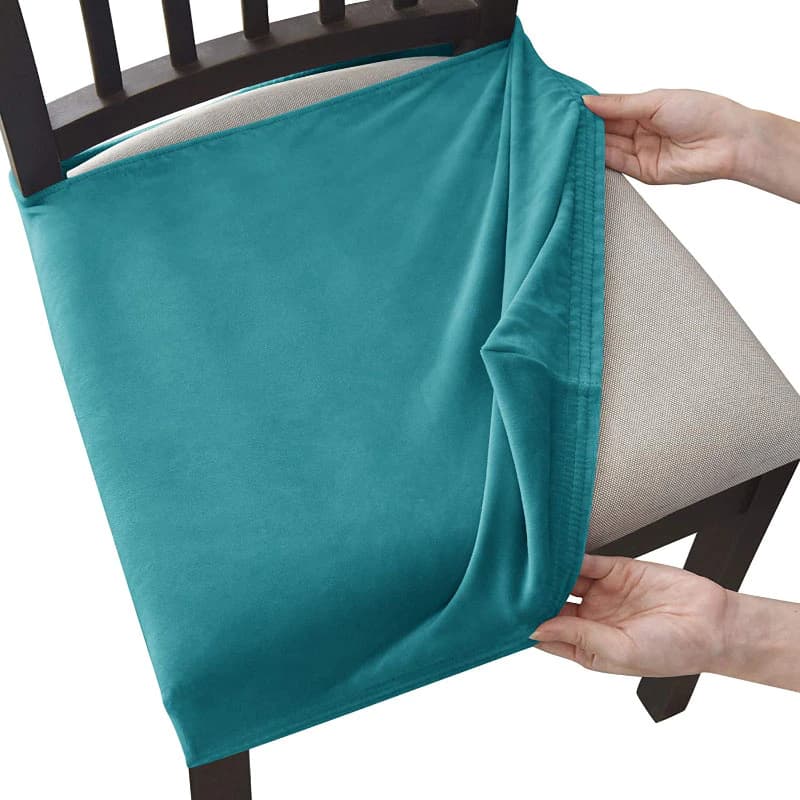 Turkisblå Fløyelstolsetetrekk