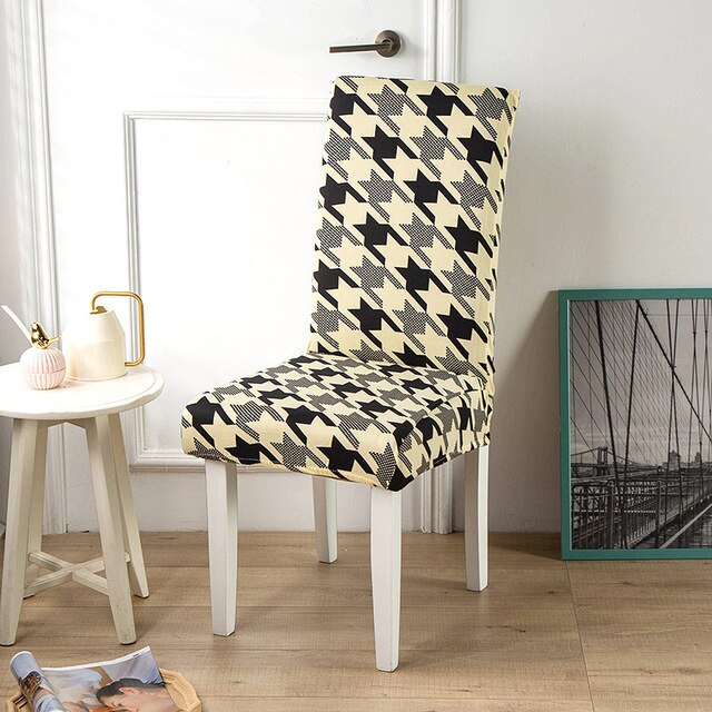 Beige Stoltrekk Med Grå Og Svarte Stjerner