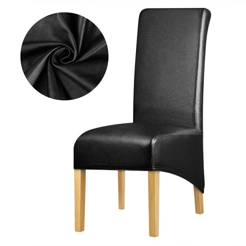Deluxe Faux Leather Stoltrekk Grå Svart