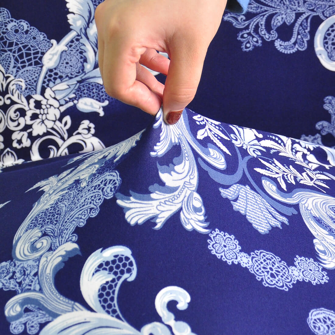 Vintage Hvit Og Blå Stoltrekk