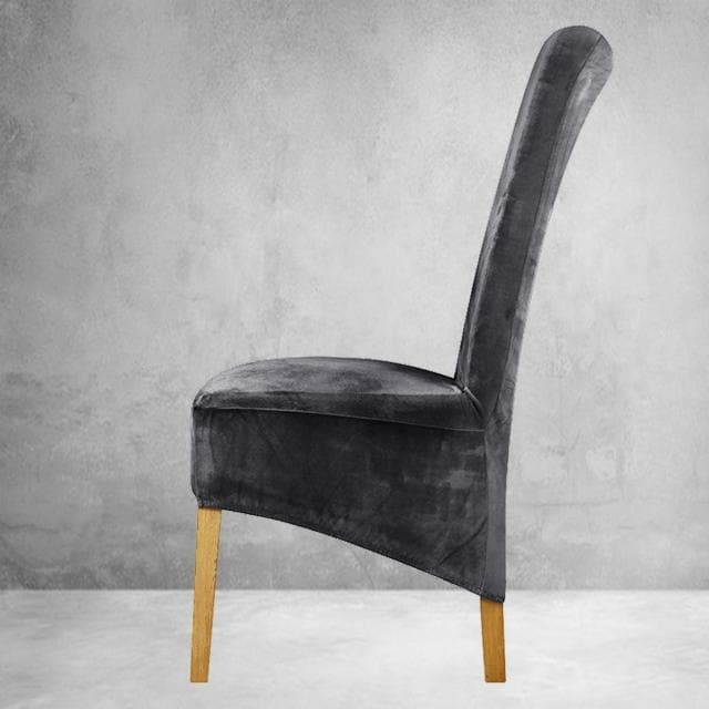 Xl Mørkegrå Velvet Stoltrekk